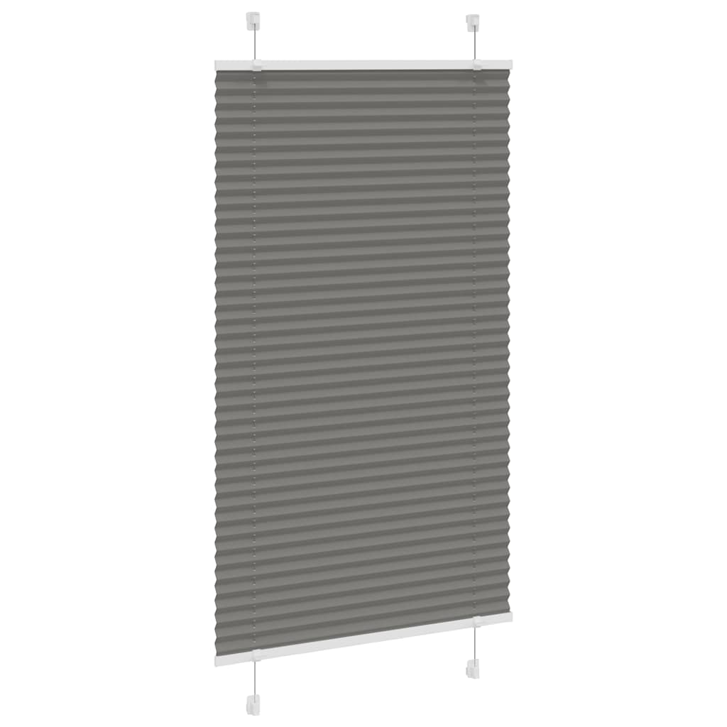 Antracite plissada cega 75x150 cm largura tecido 74,4 cm