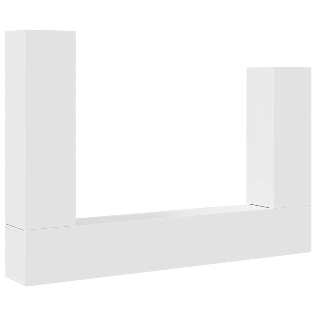 Conjunto móveis de TV 4 pcs madeira processada branco