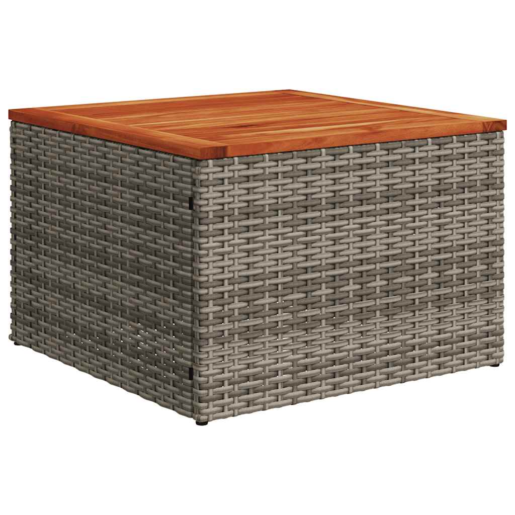 11 Pcs conjunto sofás de jardim c/ almofadões vime PE cinzento