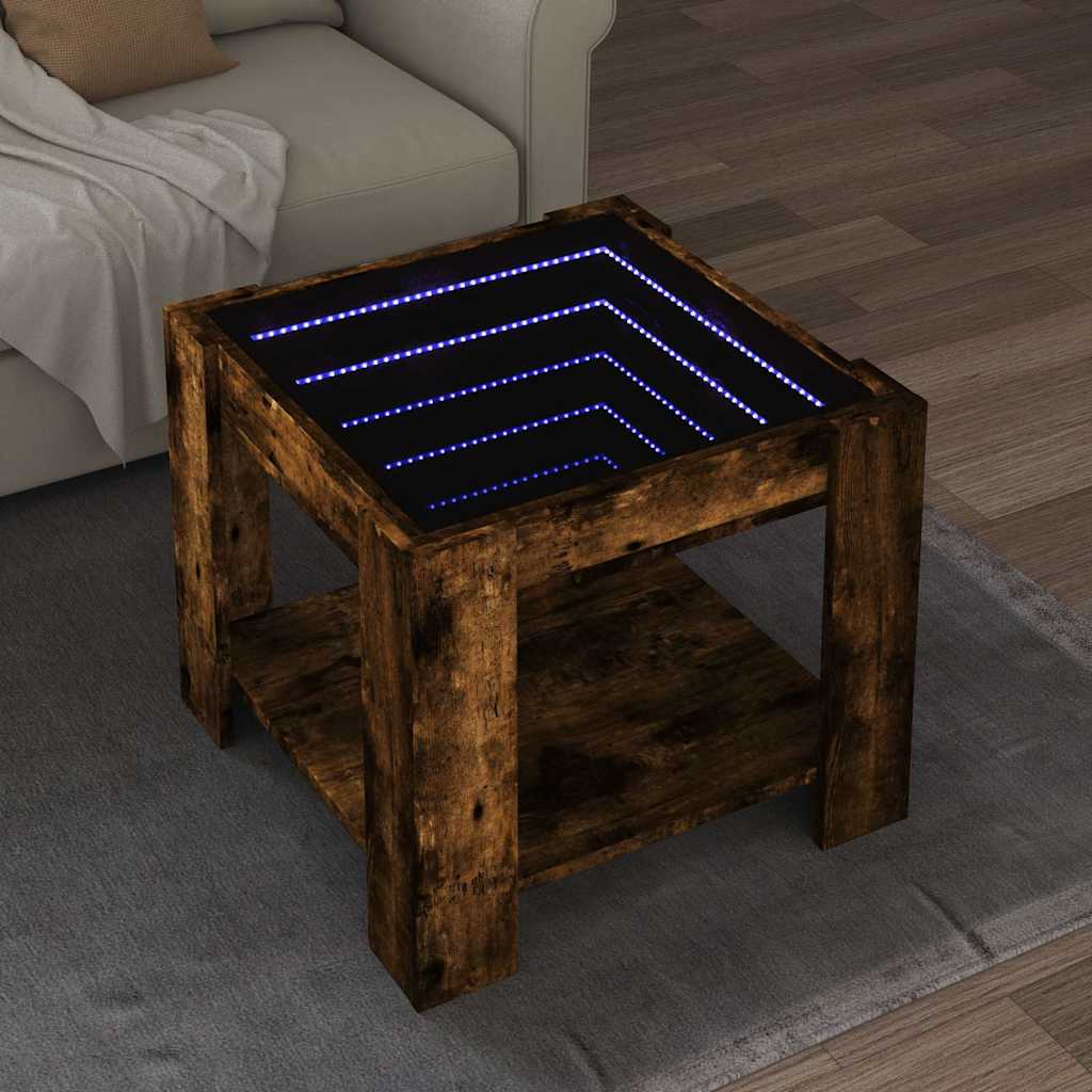 Mesa de centro c/ leds 53x53x45 cm derivados de madeira