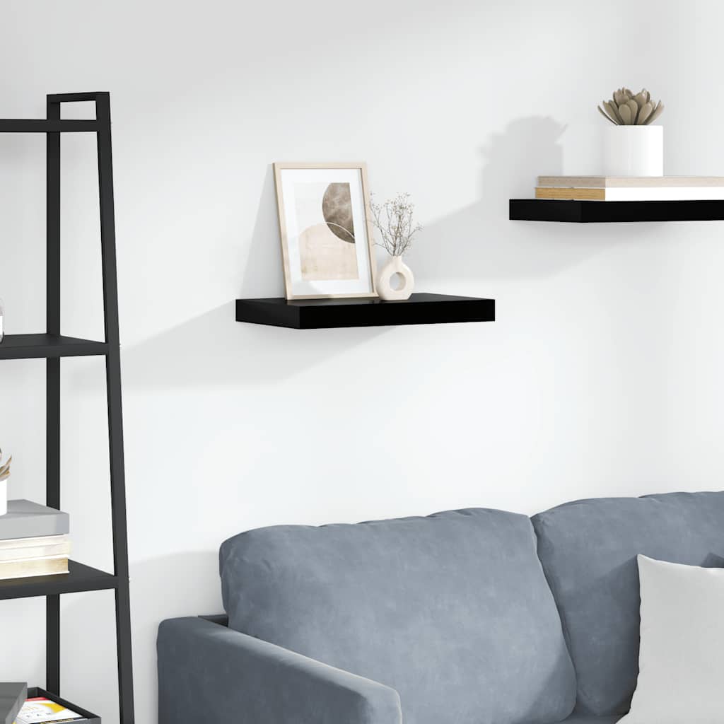 Prateleira de parede suspensa 40x23,5x3,8 cm MDF preto