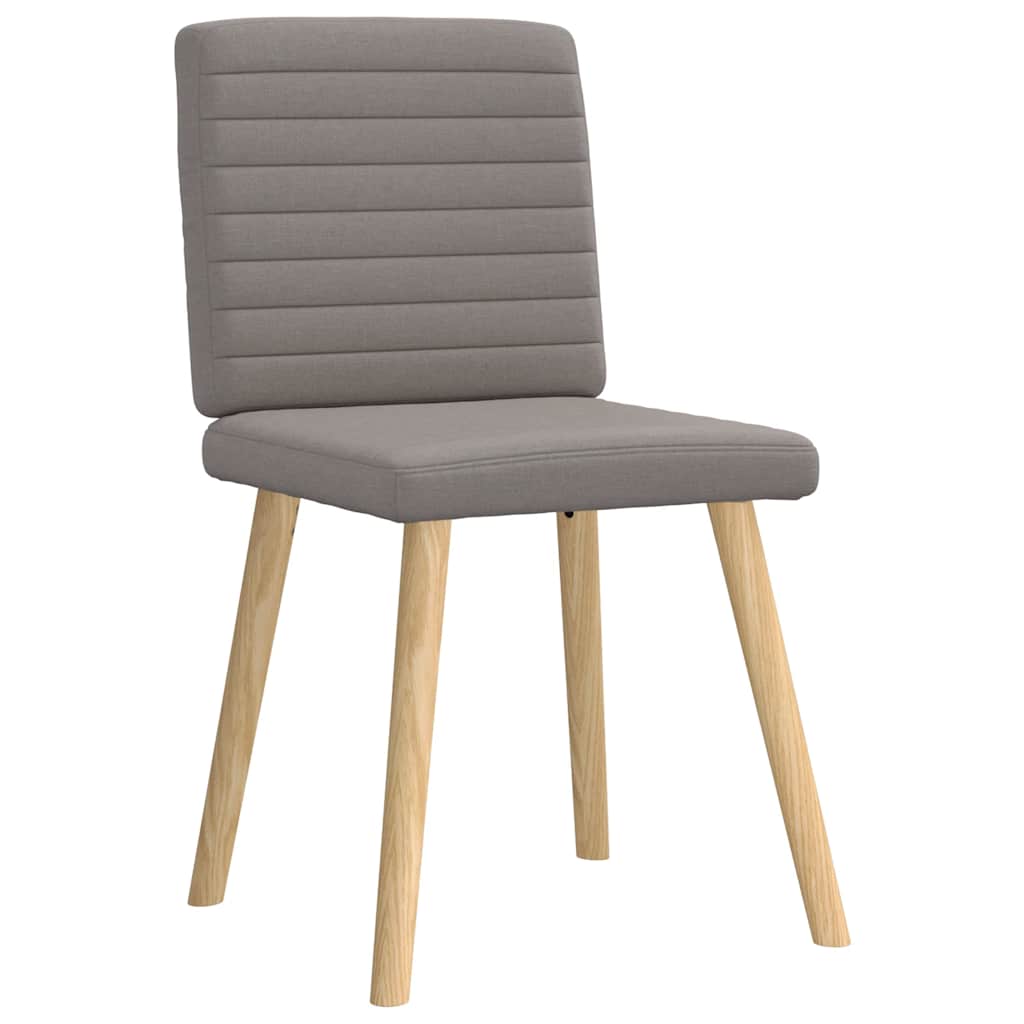 Cadeiras de jantar 6 pcs tecido cinzento-acastanhado