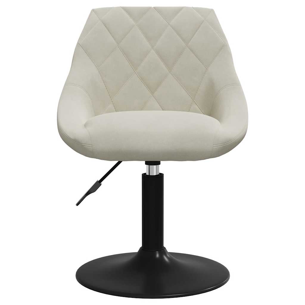 Cadeiras de jantar giratórias 4 pcs veludo cor creme