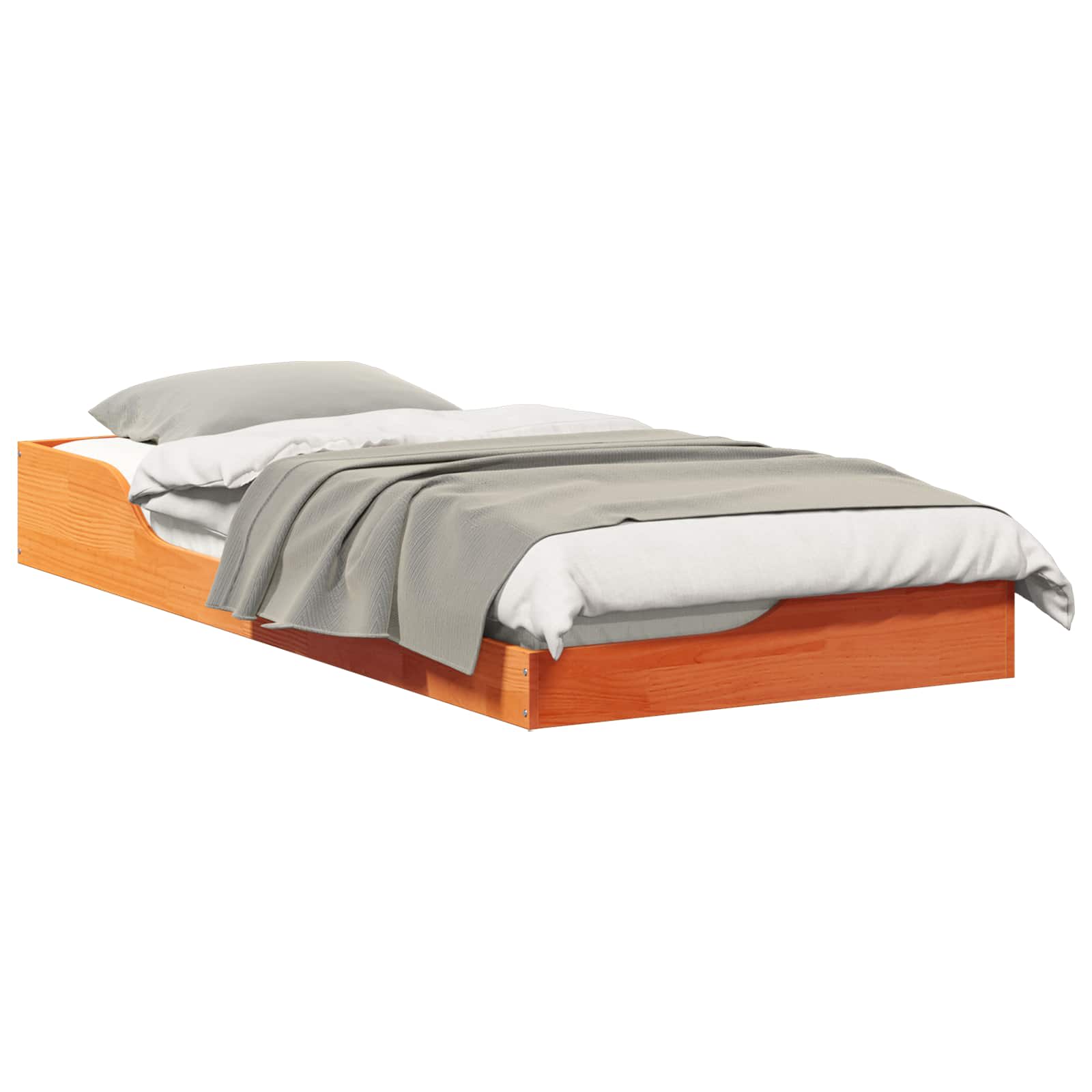 Estrutura da cama marrom cera 100 x 200 cm