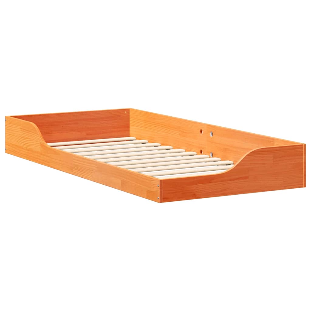 Estrutura da cama marrom cera 100 x 200 cm
