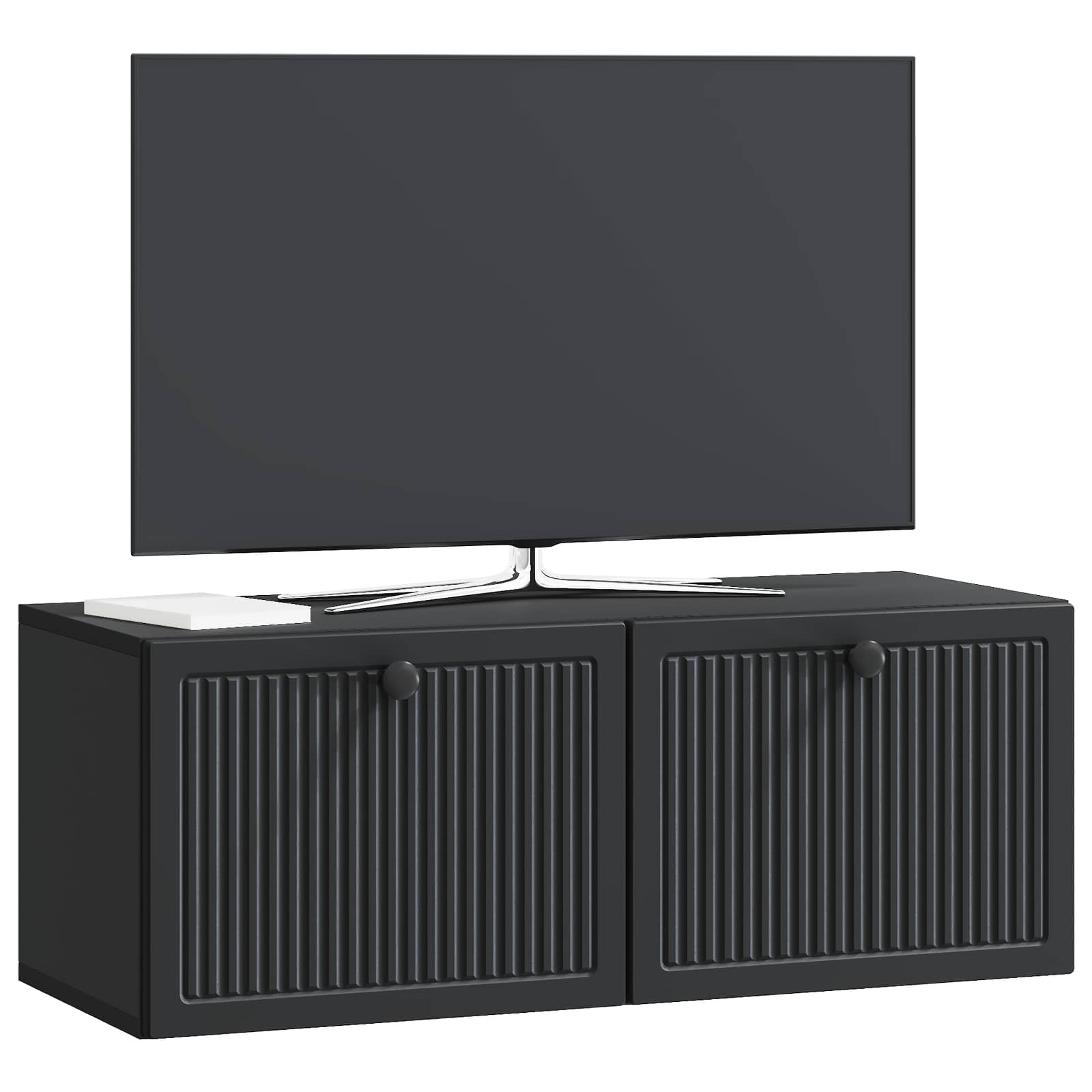 Gabinete de TV de parede preto 78,5 x 31 x 30 cm