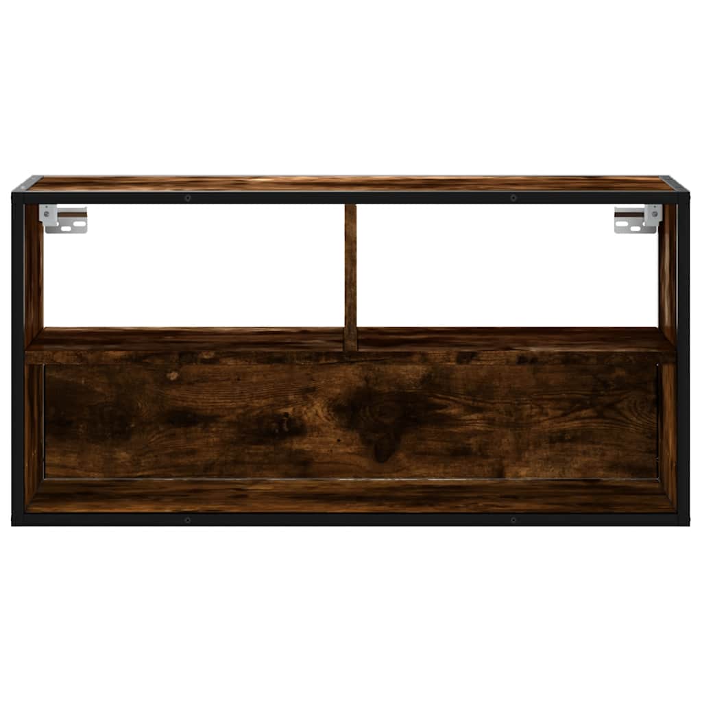 Móvel p/ TV 80x31x39,5 cm deriv. madeira/metal carvalho fumado