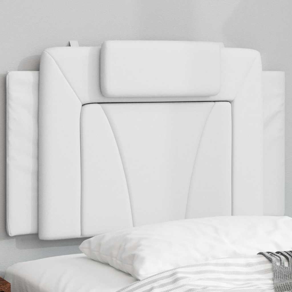 Almofadão de cabeceira viana 90 cm couro artificial branco