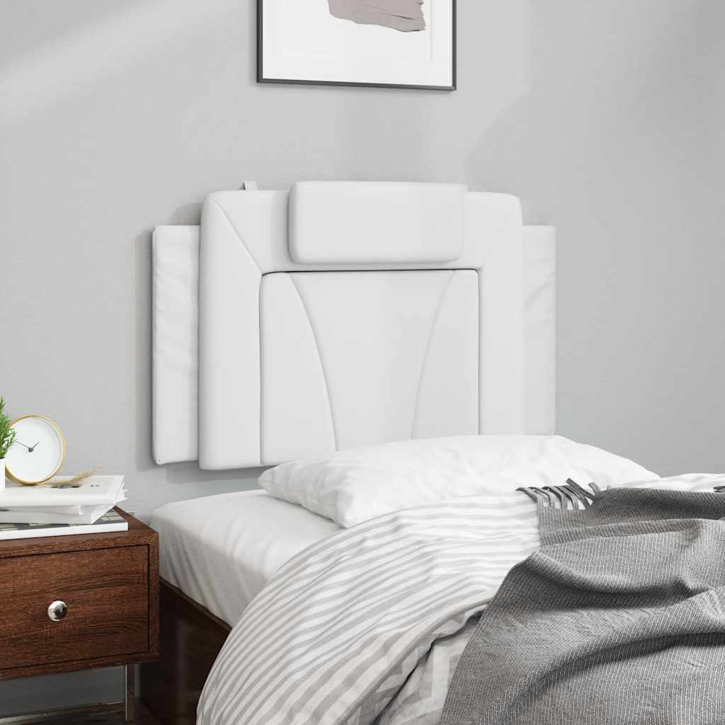 Almofadão de cabeceira viana 90 cm couro artificial branco