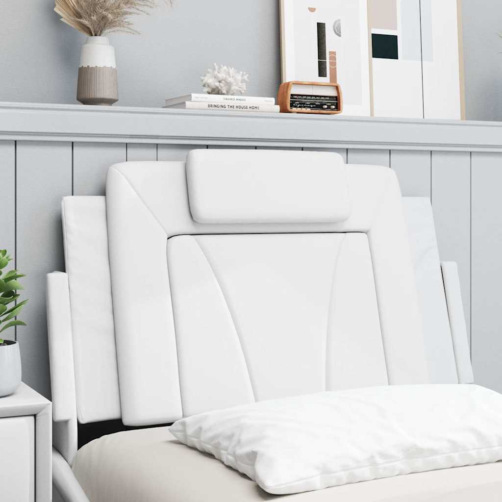 Almofadão de cabeceira viana 90 cm couro artificial branco