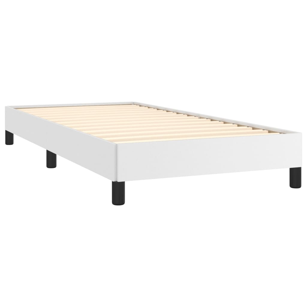 Estrutura de cama 90x190 cm couro artificial branco