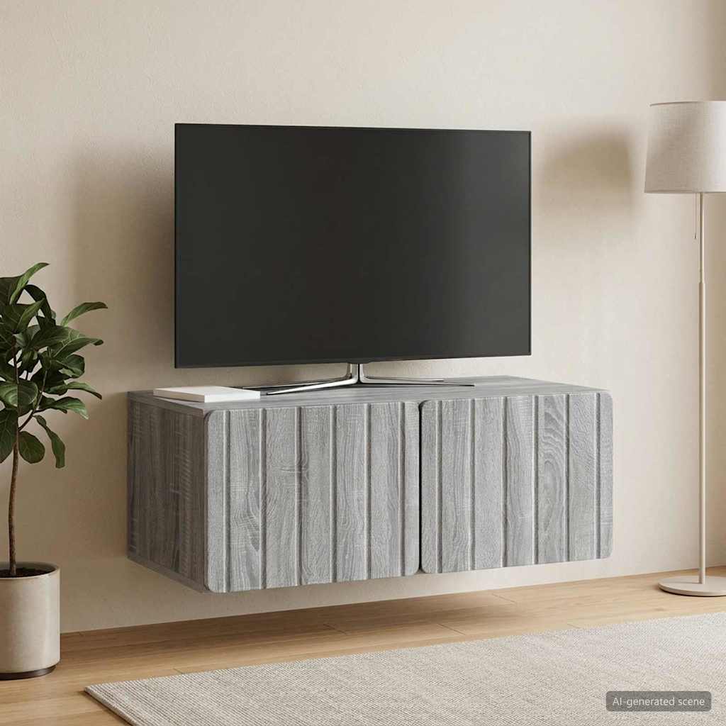 Gabinete de TV de parede 78,5 x 41 x 30 cm sonoma cinzento