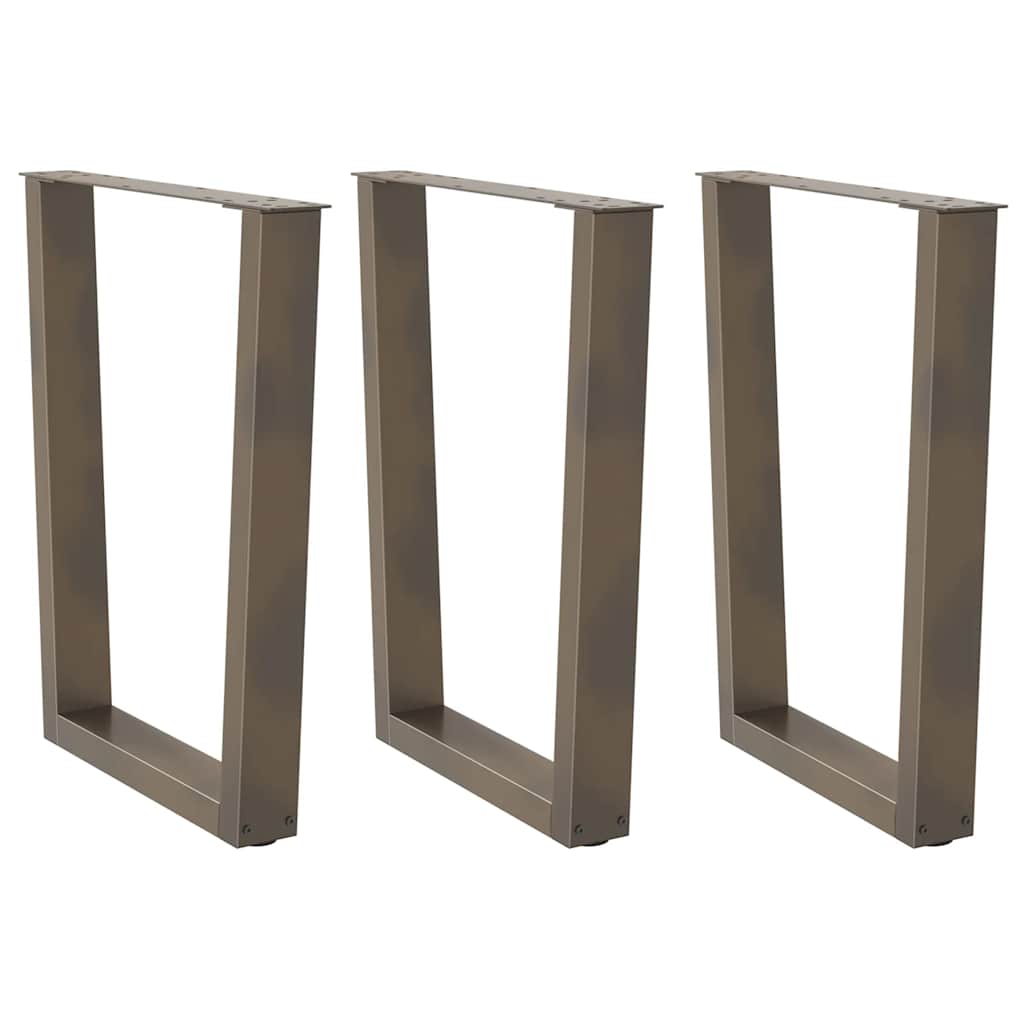 Pés para mesa de jantar em formato de v, 3 peças, aço natural, 70x(72-73,3) cm, aço