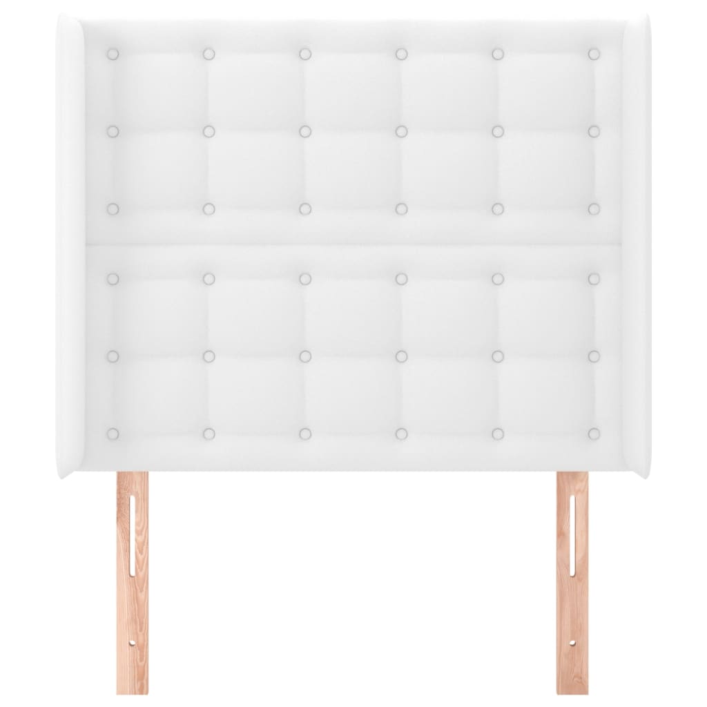 Cabeceira cama c/ abas couro artificial 93x16x118/12 cm branco