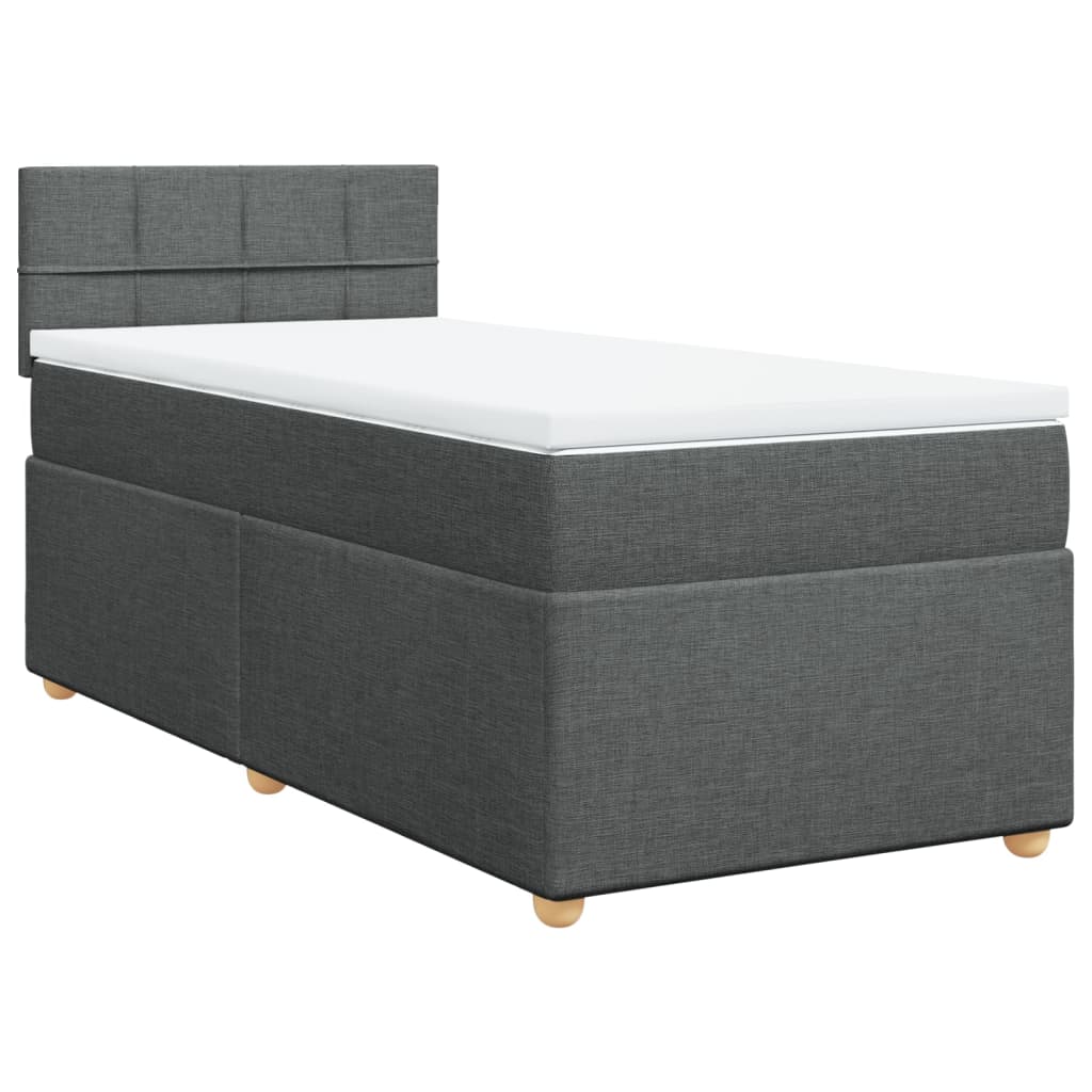 Cama com molas/colchão 80x200 cm tecido cinzento-escuro