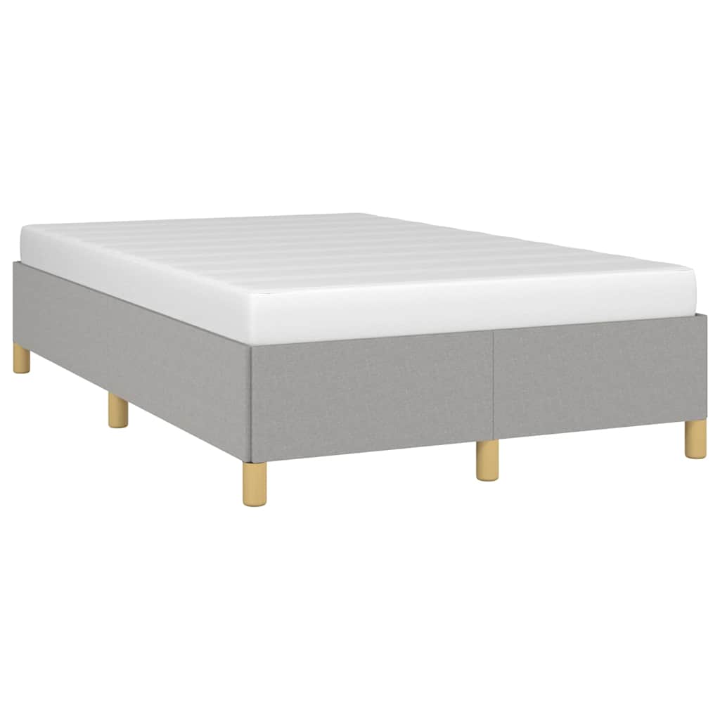 Estrutura de cama sem colchão cinza claro tecido