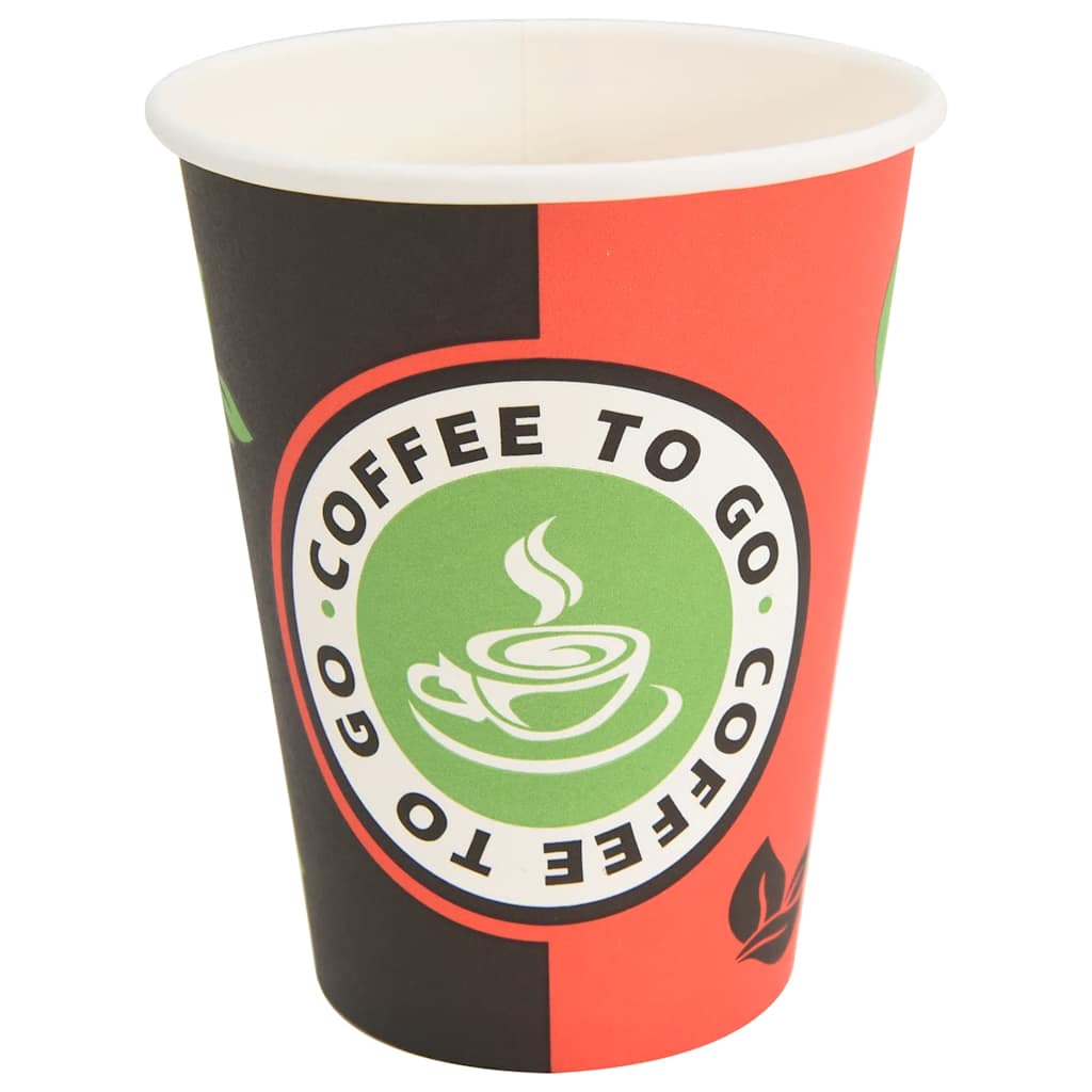 Copos de café de papel 1000 pcs 12oz 300ml vermelho e preto
