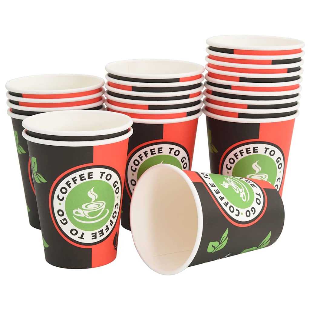 Copos de café de papel 1000 pcs 12oz 300ml vermelho e preto
