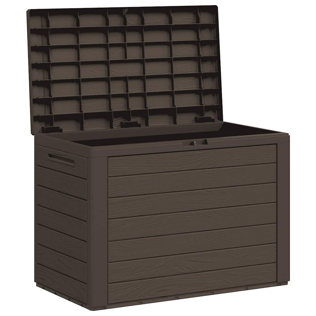 Caixa de arrumação de jardim 78x44x55 cm castanho
