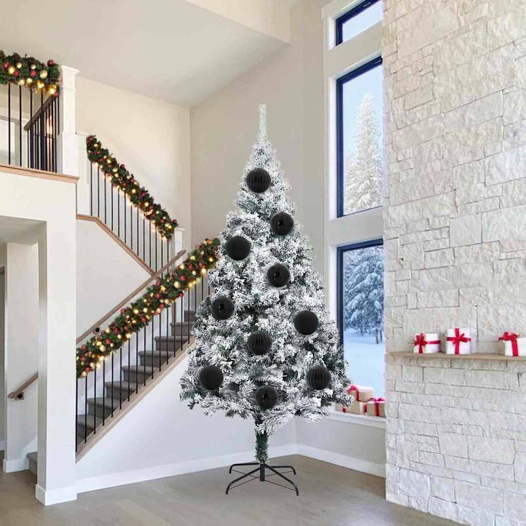 Conjunto de bolas de natal xxl 3 unid. preto ø 25 cm plástico