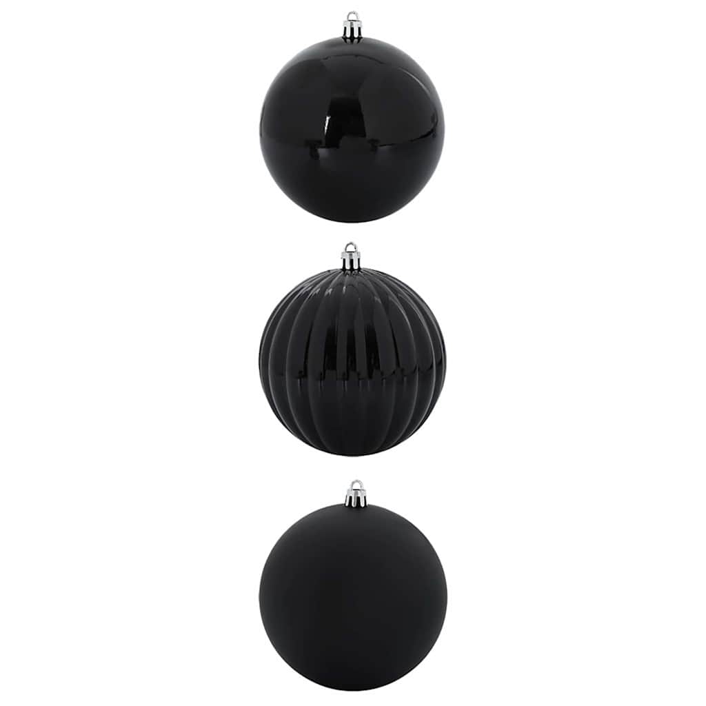 Conjunto de bolas de natal xxl 3 unid. preto ø 25 cm plástico
