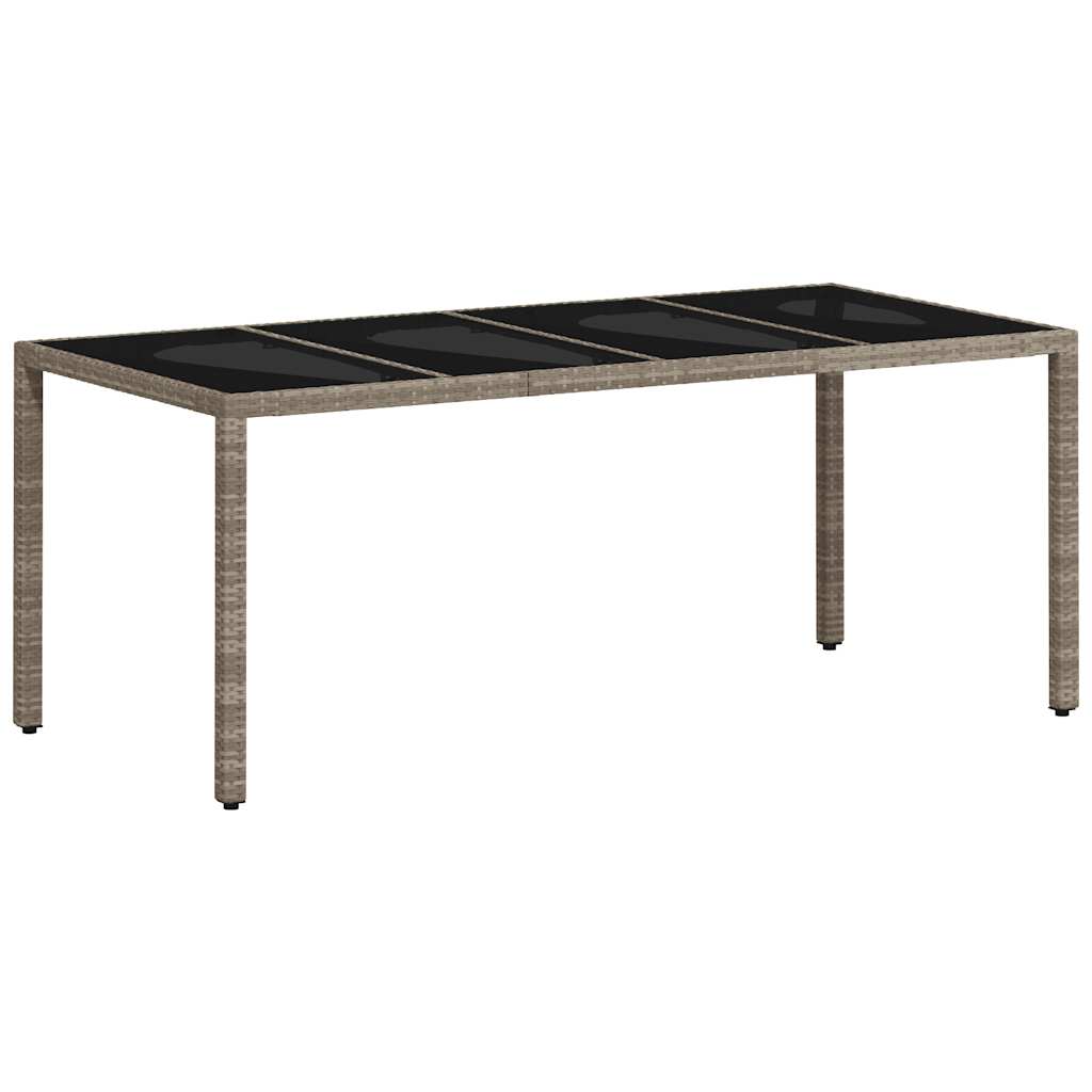 9Pcs conj. jantar jardim + almofadões vime PE/vidro cinza claro