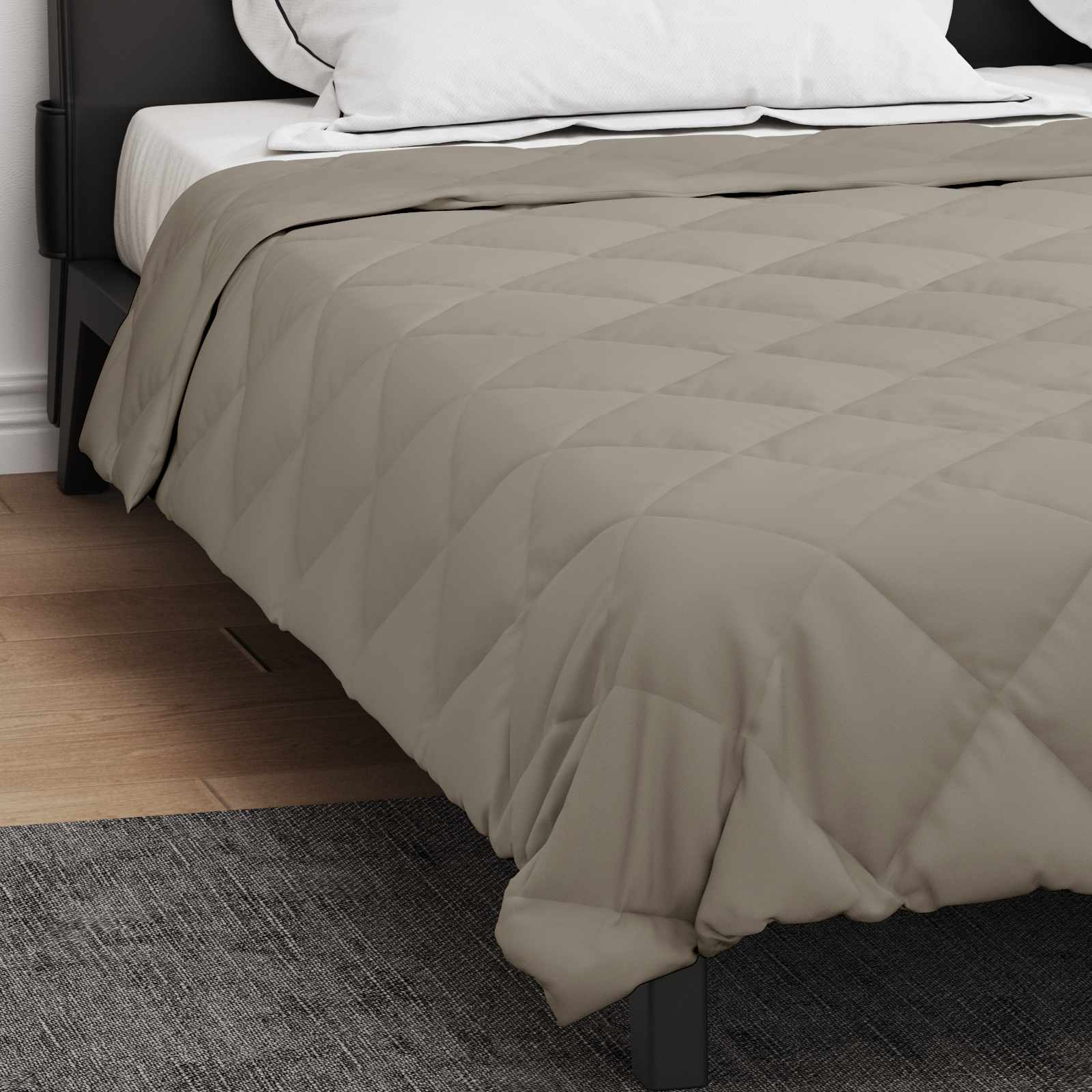 Duvet de ano inteiro cinzento-claro 200 x 240 cm microfibra