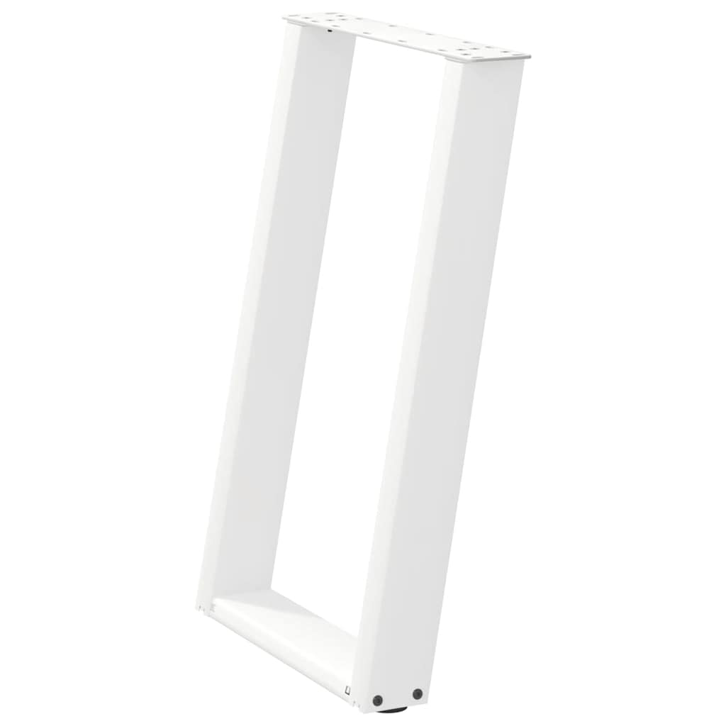 Pés de mesa de jantar em forma de u, 2 peças, branco, 50x(72-73) cm, aço