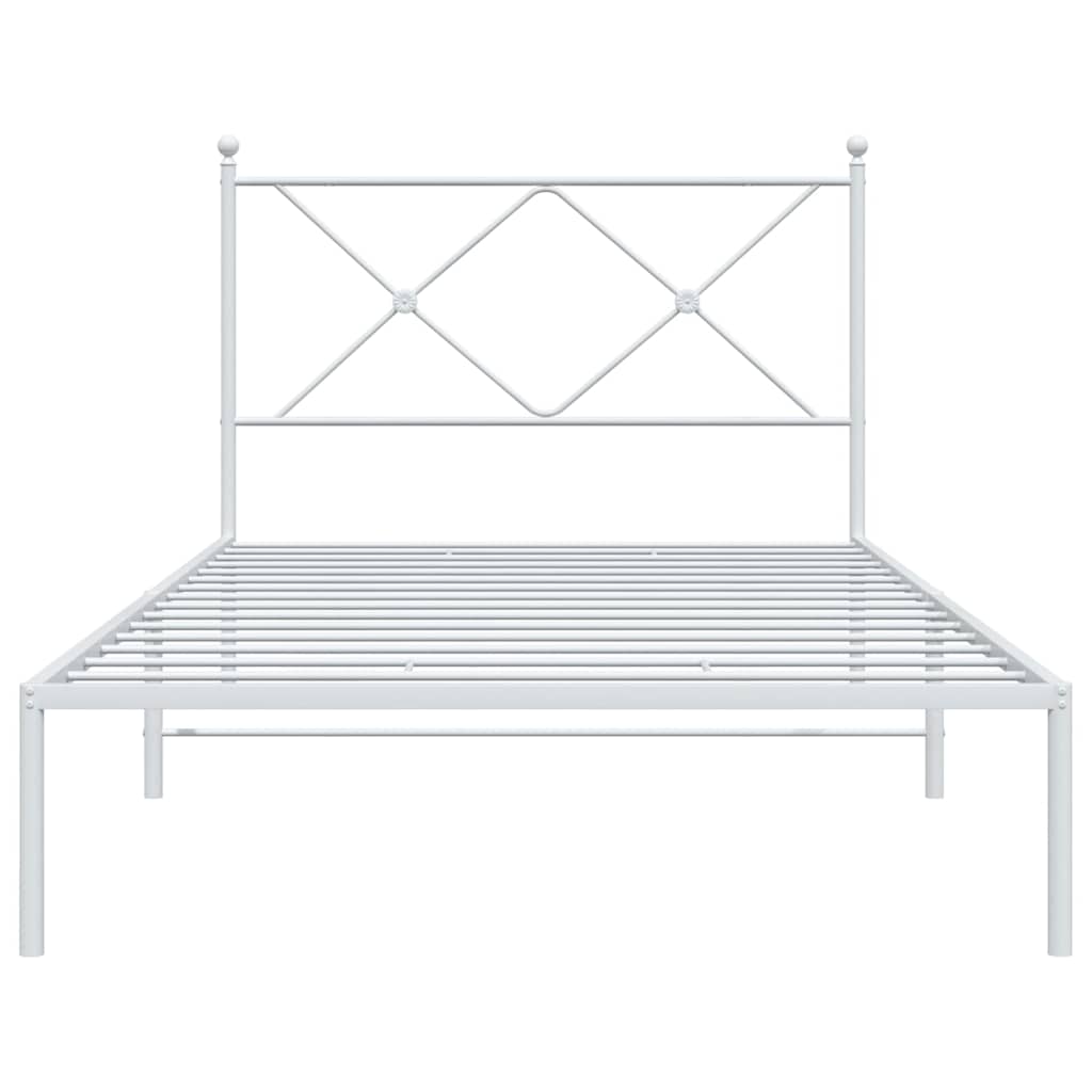 Estrutura de cama em metal com cabeceira 107x203 cm branco
