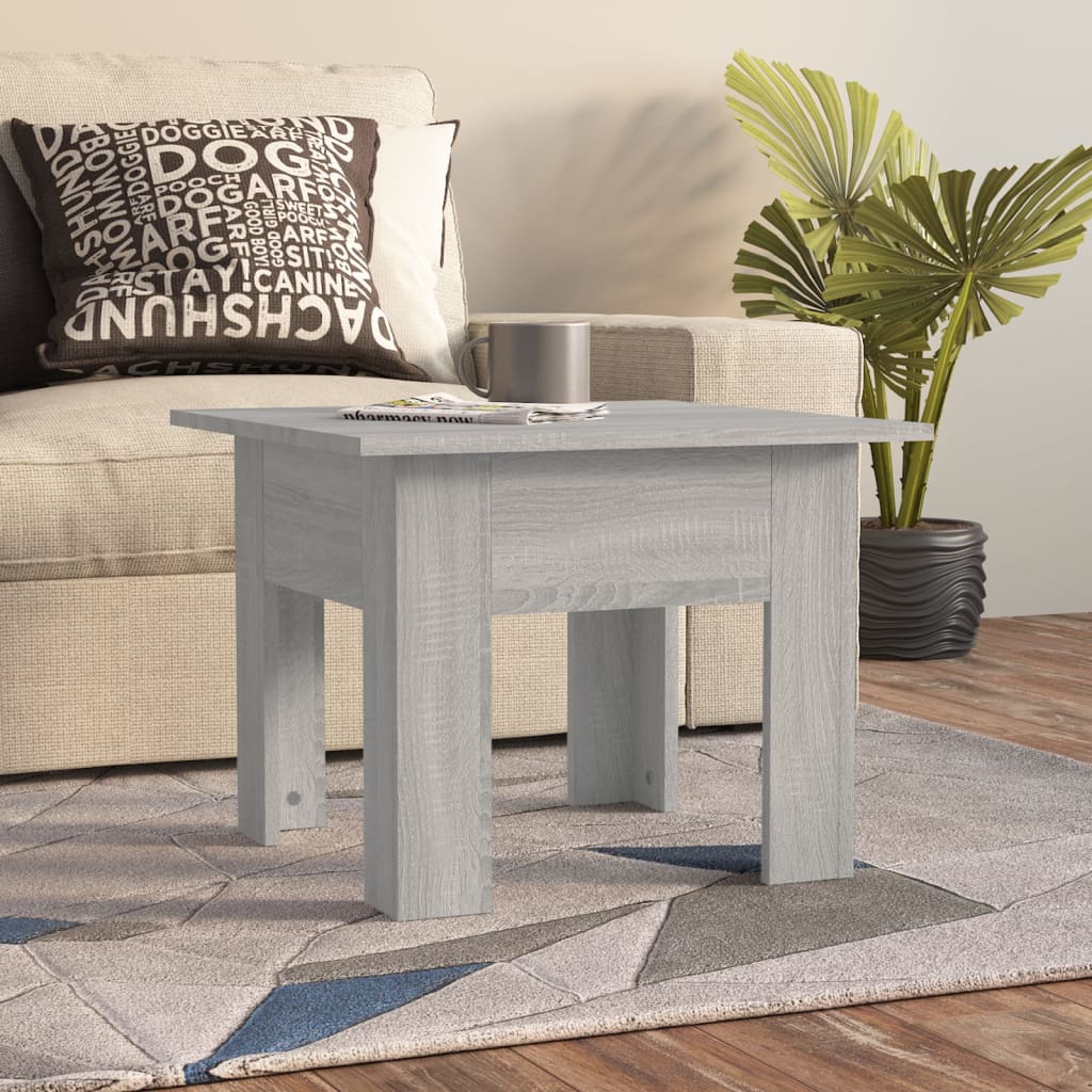 Mesa de centro 55x55x42 cm aglomerado cor sonoma cinzento