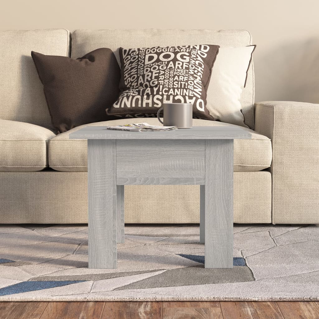 Mesa de centro 55x55x42 cm aglomerado cor sonoma cinzento