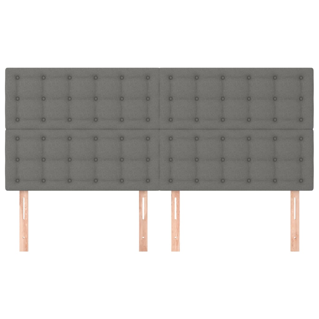Cabeceira cinza escuro 180x5x118/128 cm tecido
