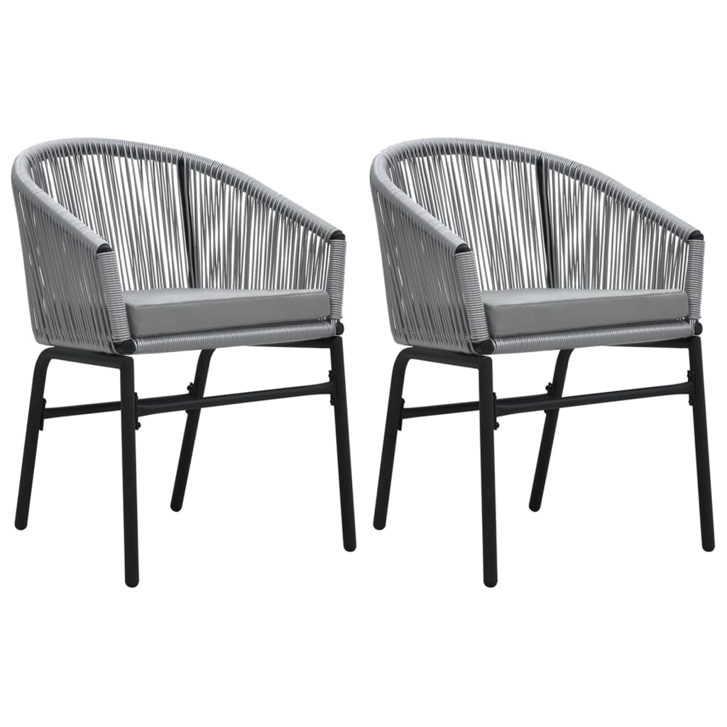3 Pcs conjunto de jantar para jardim cinzento