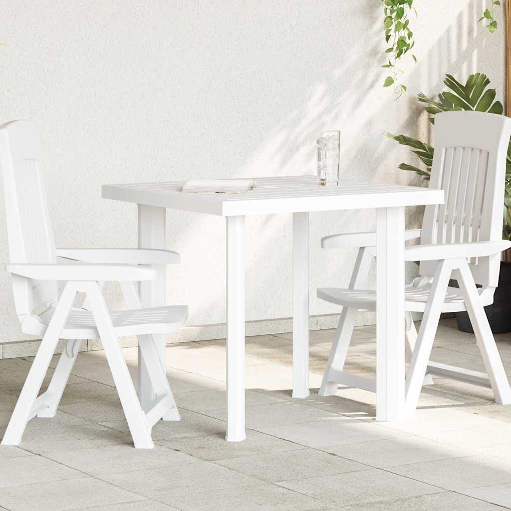 Mesa de jardim 80x75x72 cm plástico branco