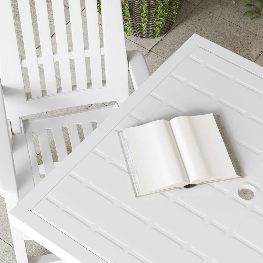 Mesa de jardim 80x75x72 cm plástico branco