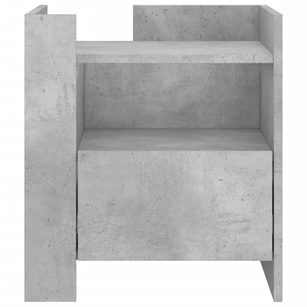 Mesa de cabeceira 45x50x50cm derivados madeira cinzento cimento