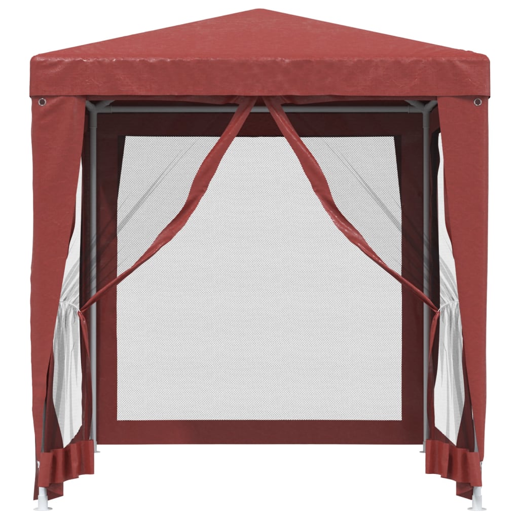 Tenda p/ festas c/ 4 paredes laterais rede 2x2 m pead vermelho
