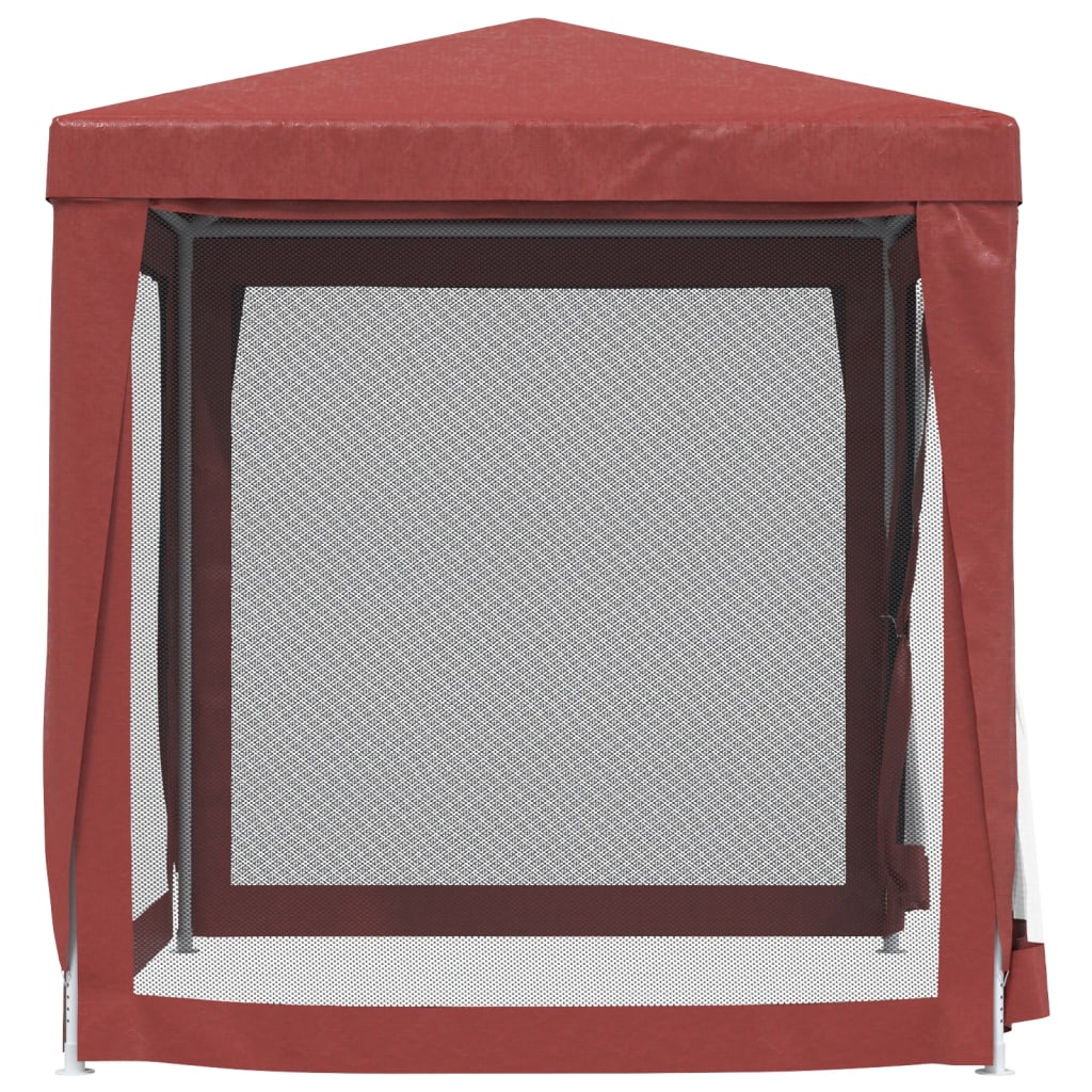 Tenda p/ festas c/ 4 paredes laterais rede 2x2 m pead vermelho