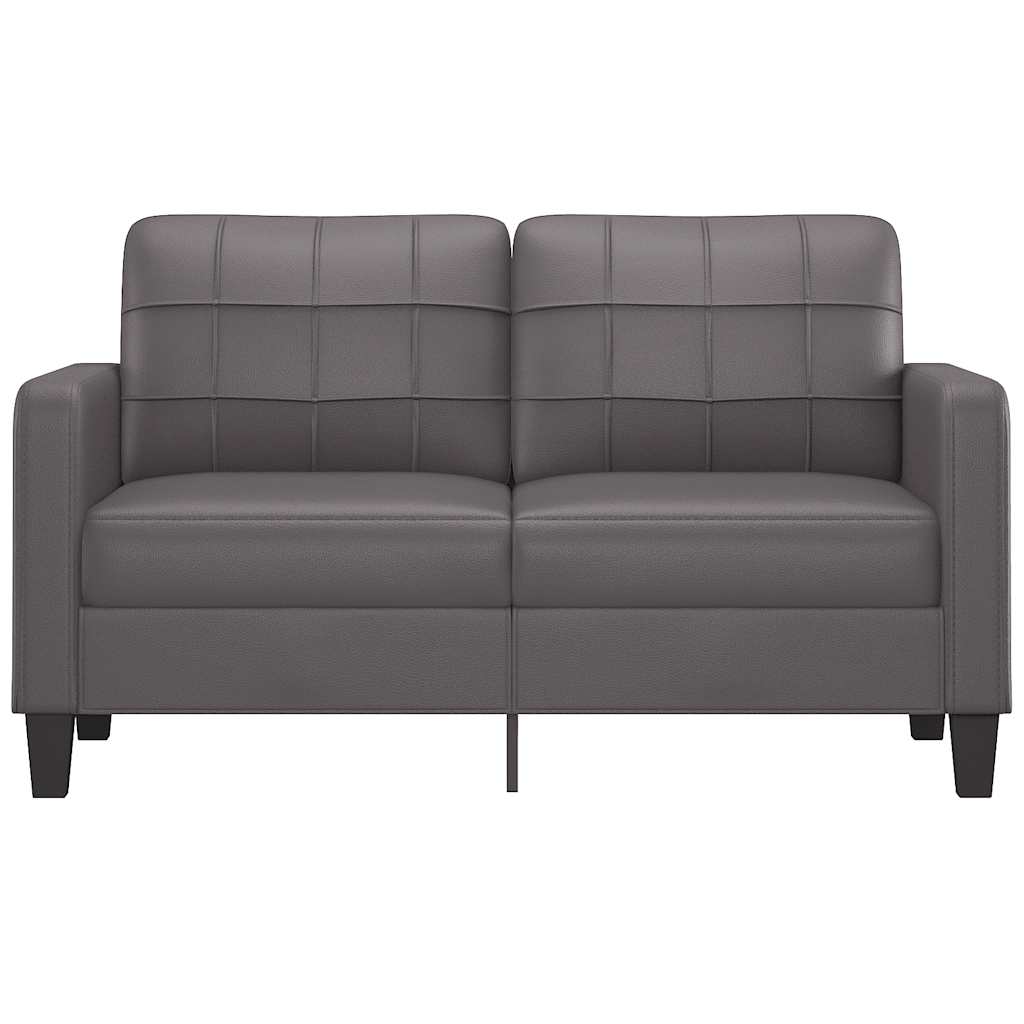 Sofá de 2 lugares 140 cm couro artificial cinza