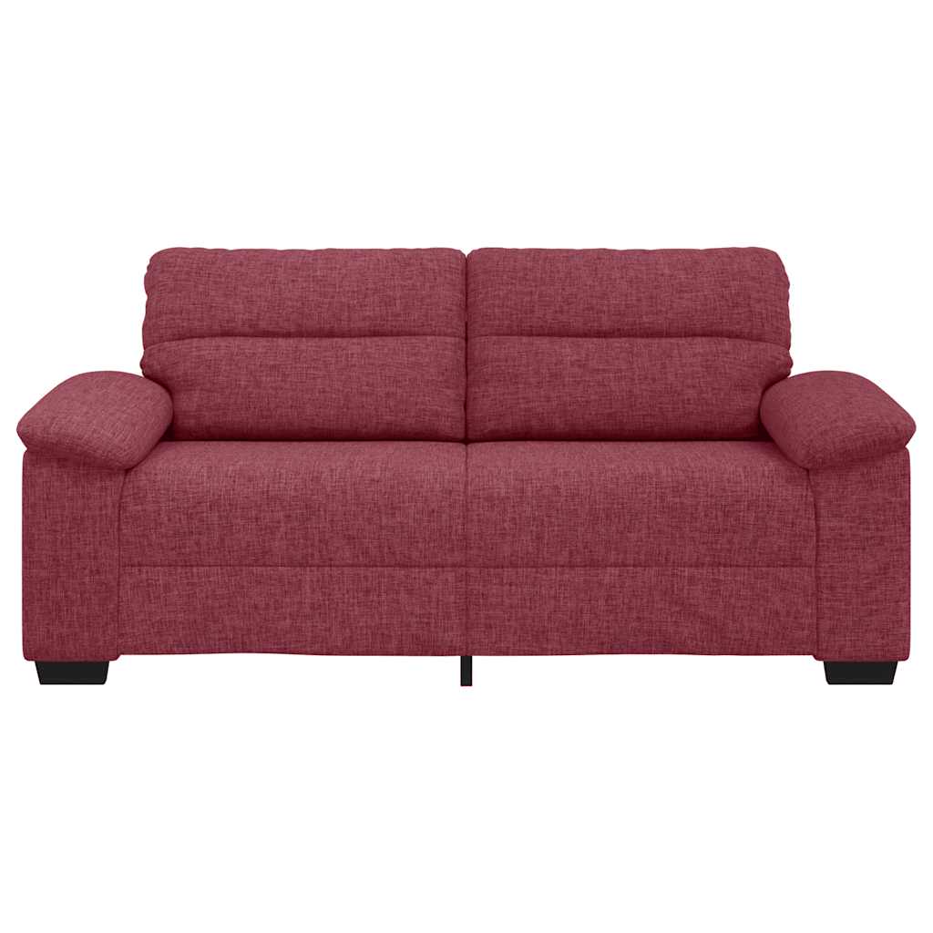 Sofá de 2 lugares, vermelho vinho, 180x81x84 cm, tecido