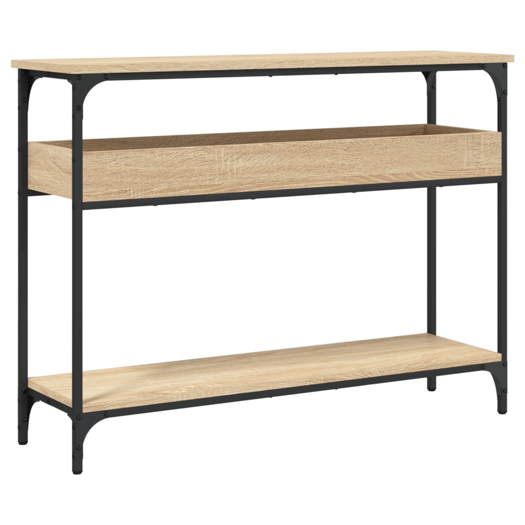 Mesa de console com prateleira em carvalho sonoma 100x29x75 cm, madeira projetada