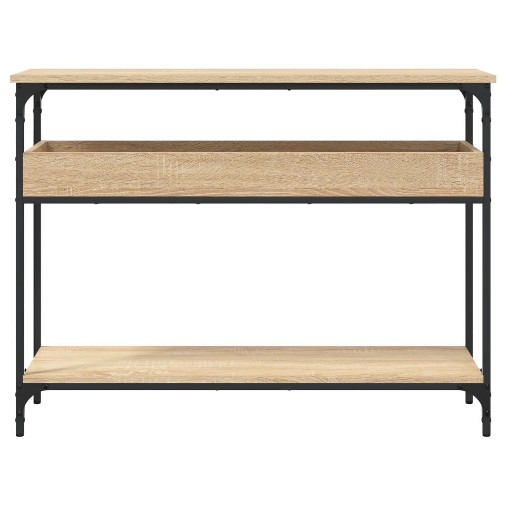 Mesa de console com prateleira em carvalho sonoma 100x29x75 cm, madeira projetada