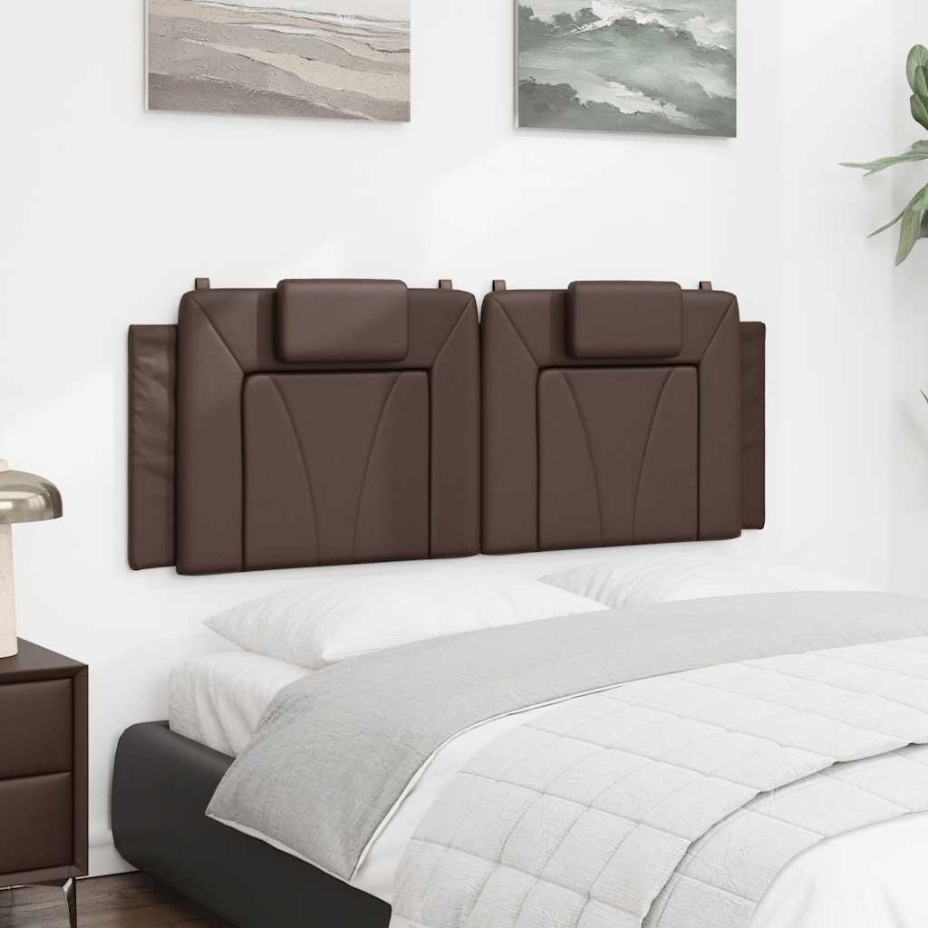 Almofadão de cabeceira viana 120 cm couro artificial castanho