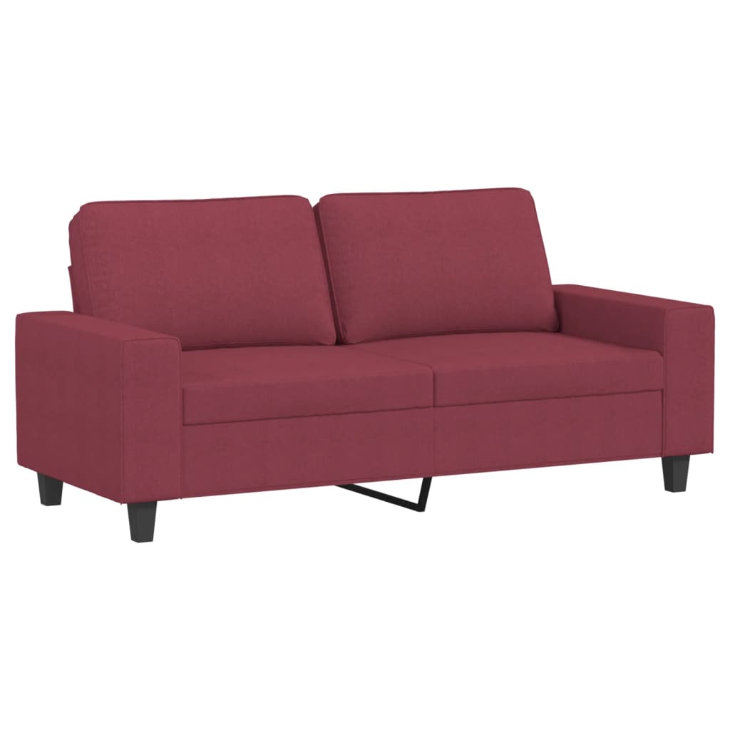 3 Pcs conjunto de sofás tecido vermelho-tinto