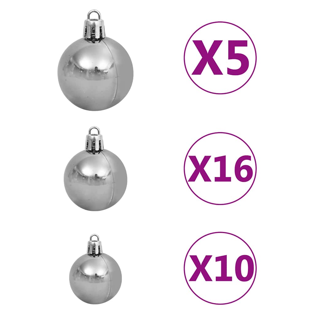 Árvore de natal artificial pré-iluminada + bolas 620 ramos