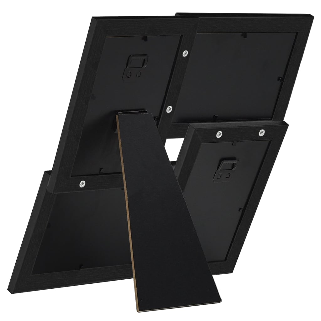Moldura para 4x(10x15 cm) fotografias MDF preto