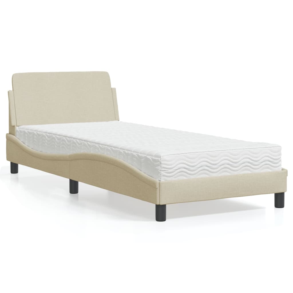 Cama com colchão dover 80x200 cm tecido cor creme
