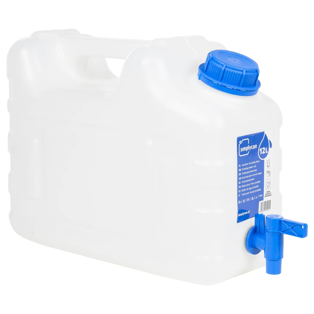 Recipiente de água com torneira transparente 10 l plástico