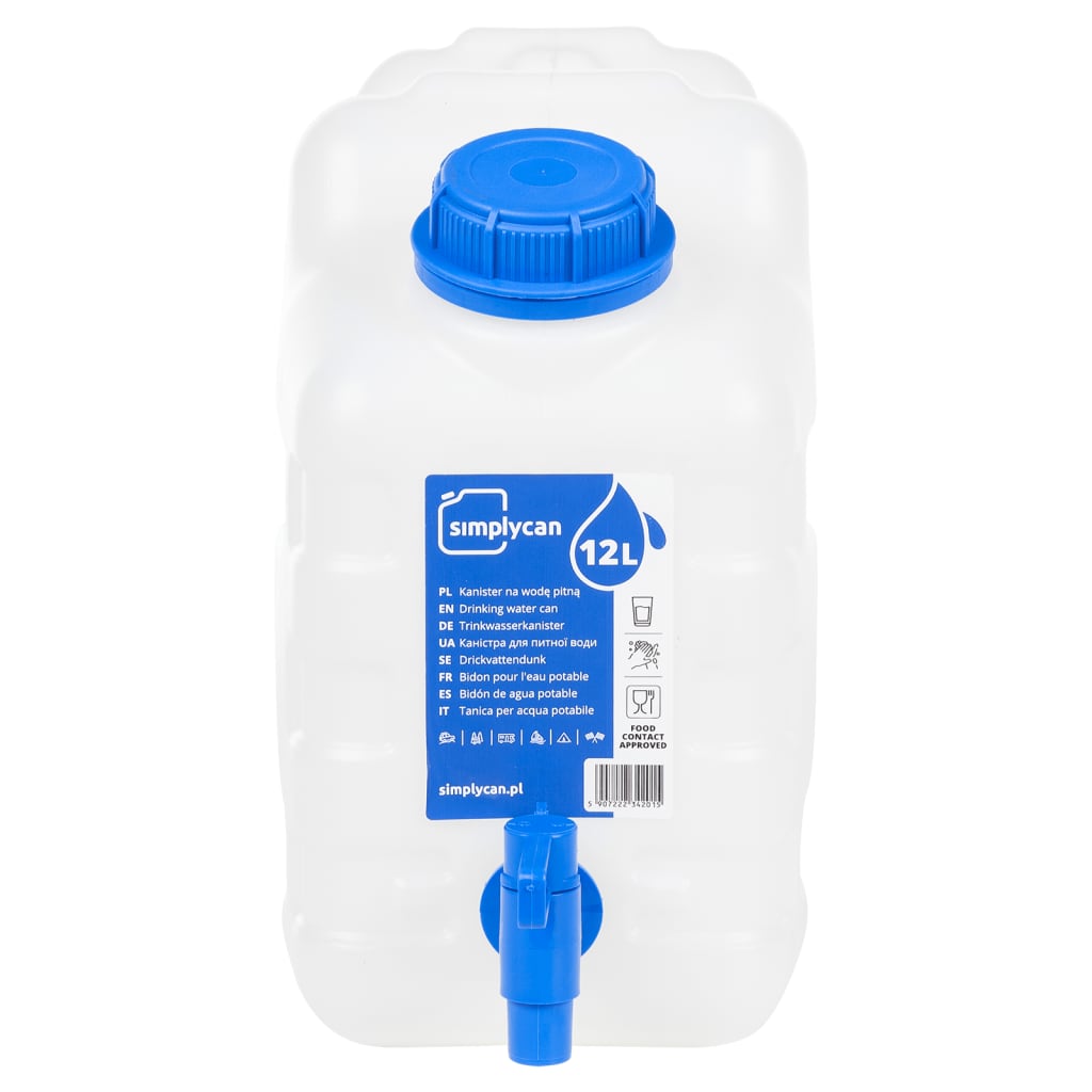Recipiente de água com torneira transparente 10 l plástico