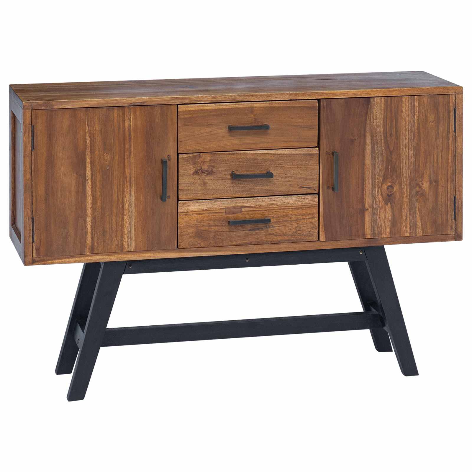 Suporte para TV natural 110 x 30 x 75 cm madeira de teca sólida